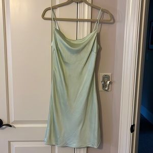Mini green silky dress